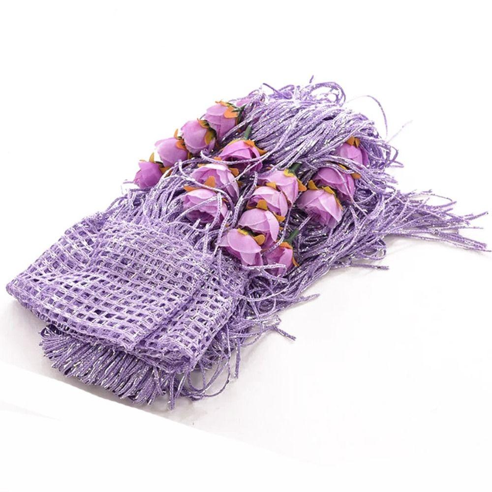 Shiny Rose Flower String Curtain Room Divider Tassel Window Curtain Door Curtain Home Decor