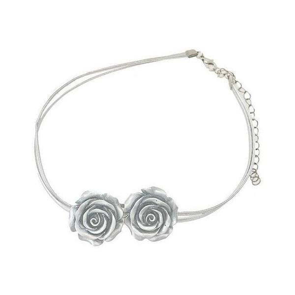 Gorgeous Fashion Leather Flower Necklace Women's Popular Collar Chain Temperament Rose Choker Neckchain Engagement Anniversary Jewelry Gift