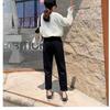 Spring Autumn Women High Waist Slim Casual Plus Size Denim Jeans Ladies Straight Harem Pants Cropped Trousers