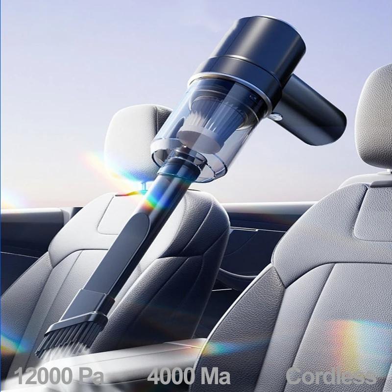 Новый мощный автомобильный пылесос 2-в-1 мощностью 12000 Па, мини-портативный пылесос и фен, подходящий для чистки клавиатуры в автомобиле дома