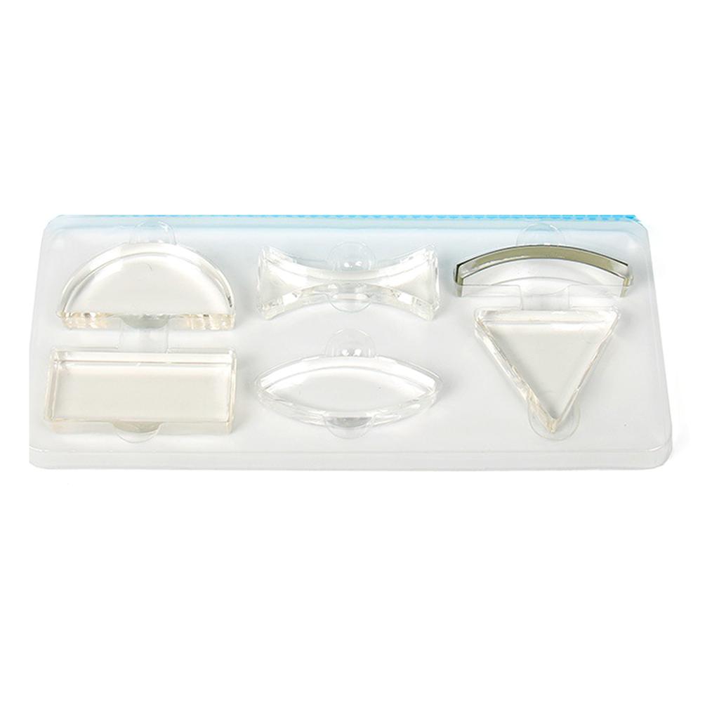 Набор оптических линз 6 шт. Призма Треугольная Полукруглая Прямоугольная Вогнутая Выпуклая линза для преподавания физики Преломленный свет
