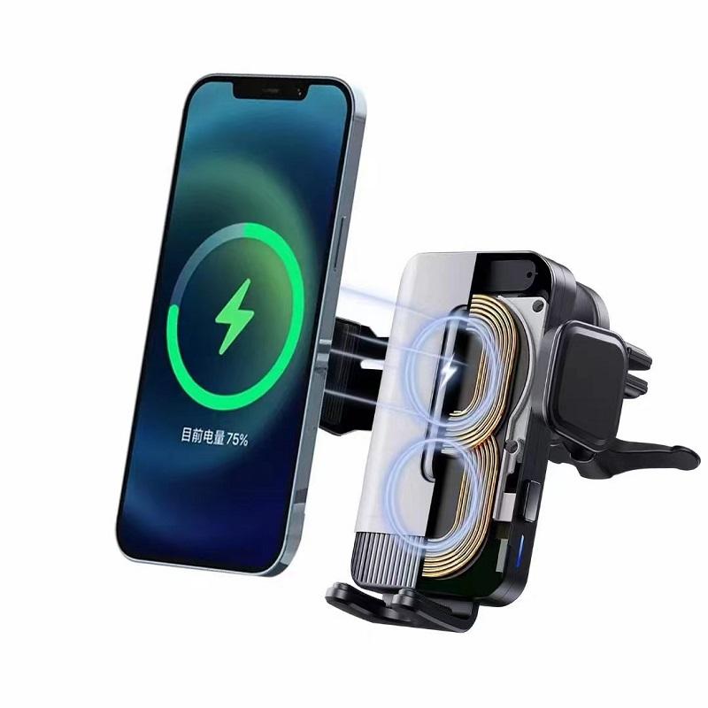 15w Fast Wireless Chargers Car Phone Holder Double Coil Charging Station For Samsung Galaxy S21 Ultra Flip4 S10 9 Iphone12 13 14