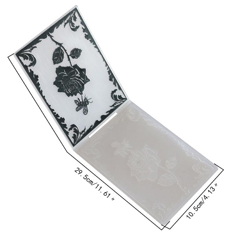 Flower Rose Branch Frame Plastic Embossing Folder for Scrapbooking DIY Photo Album Card Decor Art Template Plant Vine Rattan