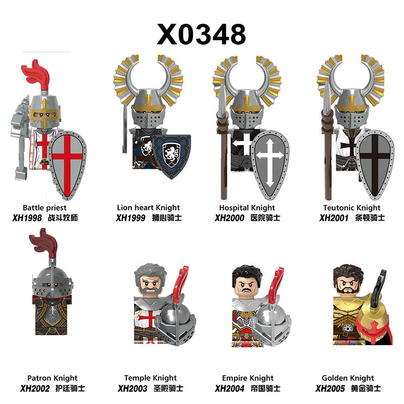 Средневековые Рыцари Серия Фигурки Строительные Блоки Воин Солдаты Стражники Львиное Сердце Больница Тевтонский Рыцарь Битва Пастор Детский Подарок