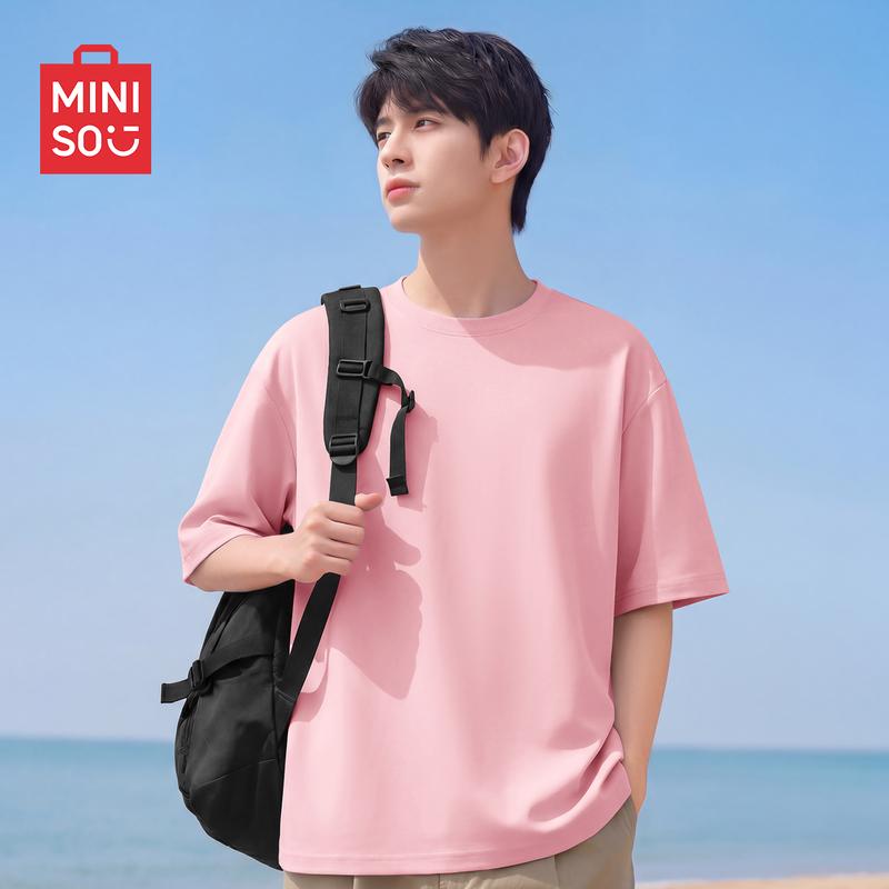MINISO Men's Summer Ice Silk Breathable Round Neck T-Shirt