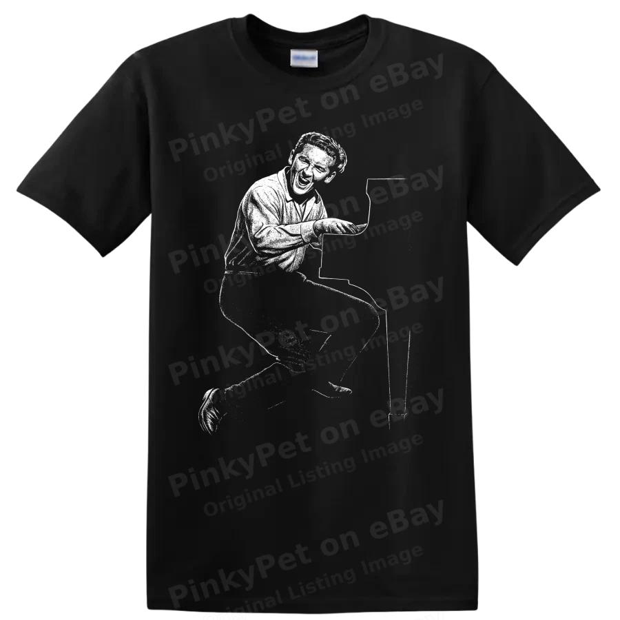Jerry Lee Lewis T Shirt Rock Legend Piano Player Silhouette Music Fan Gift Tee