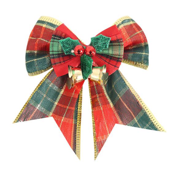 Рождественский бант-подвеска с колокольчиками, звонкий цветной бант из ленты, подвесное украшение на елку, подарок ручной работы, веселое рождественское украшение для дома