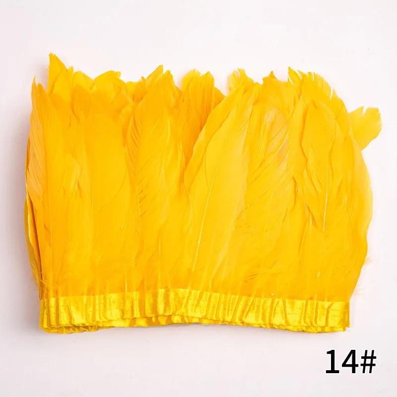2M/Lot Real Geese Feather Fringe Ribbons Goose Feathers Trim Dyed for Dress Skirt Cloth Belt Decorative Clothing