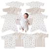 Skip House Newborn Sizes 50 and Button Baby Combination Short and Cotton Undershirts, 10-Piece Set, 60, One-Touch Undershirts, Long, 100% (Bear)