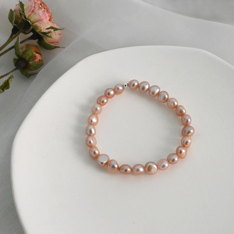 Настоящие натуральные пресноводные барочные жемчужные браслеты и браслеты для женщин 925 серебряные бусины ювелирные изделия подарки на Новый год