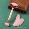 Natural Resin Gua Sha and Double-Headed Face Roller Massage Set for Skin Care