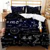 Mathematical Formula Prints Duvet Cover Set Creative Math Polyester Quilt Cover Twin King Full Size Comforter Cover For Kid Teen