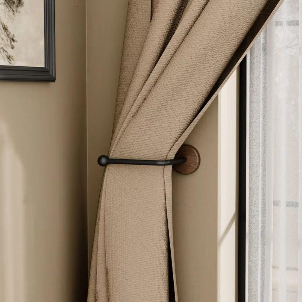 Log Decorative Hook Chinese Style Curtain Side Hook Durable Walnut Curtain Hook Living Room