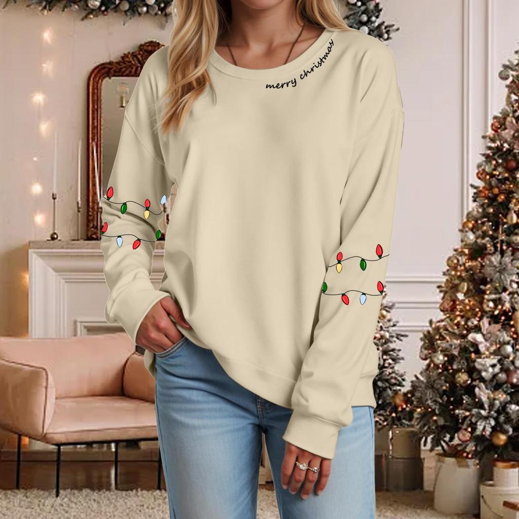 Ladies' Loose Comfortable Casual Fashionable Christmas Printed Sweatshirt Top
