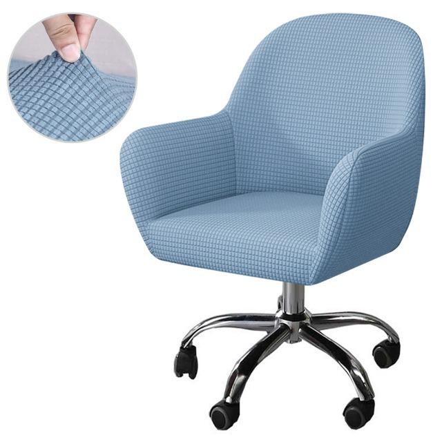 Polar Fleece Armchair Covers Jacquard Spandex Make Up Curved Chair Cover Elastic Solid Chair Slipcover for Office Hotel Home