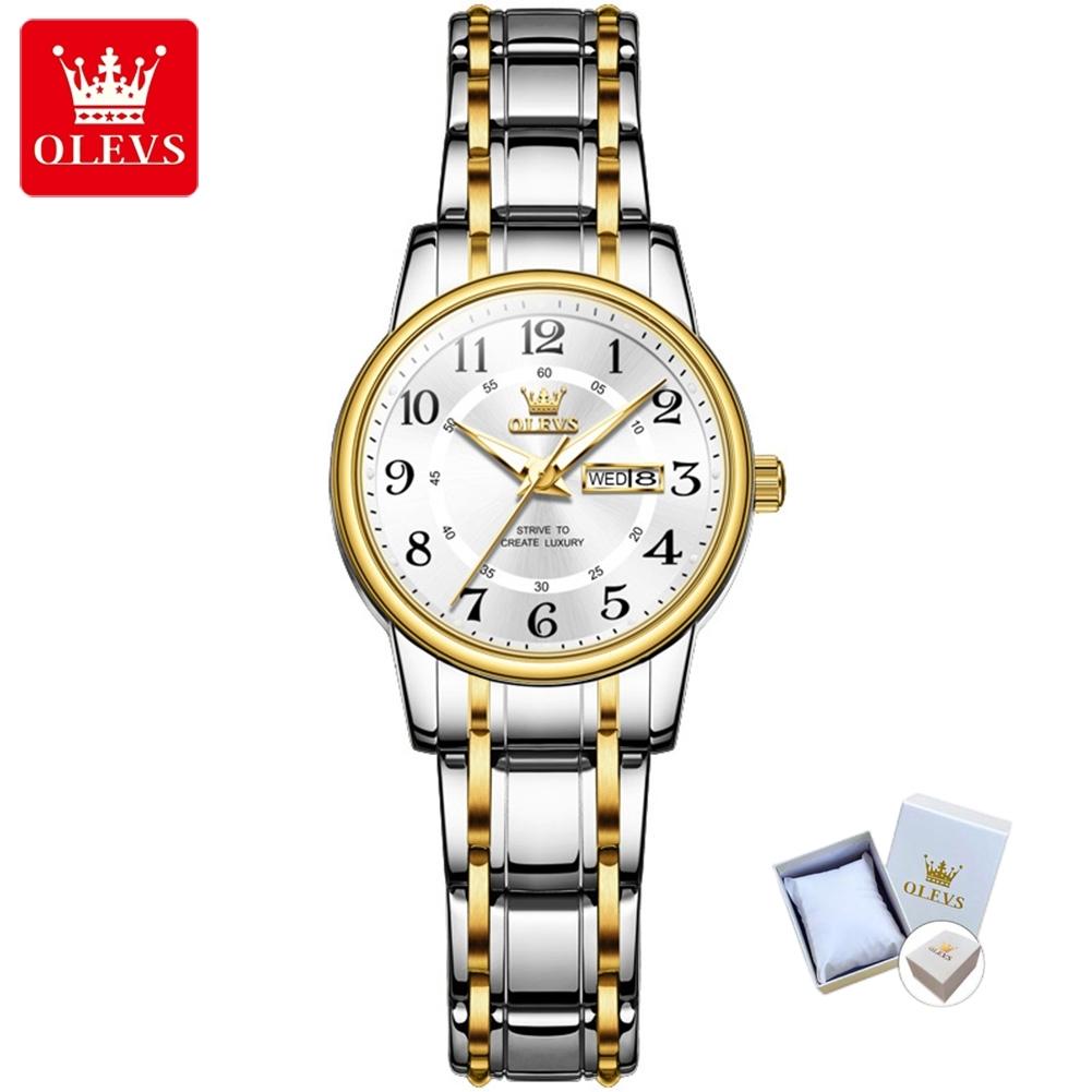 OLEVS Новые лучшие женские часы, модные трехмерные циферблаты, кварцевые часы Shuangli, водонепроницаемые женские часы, элитные часы
