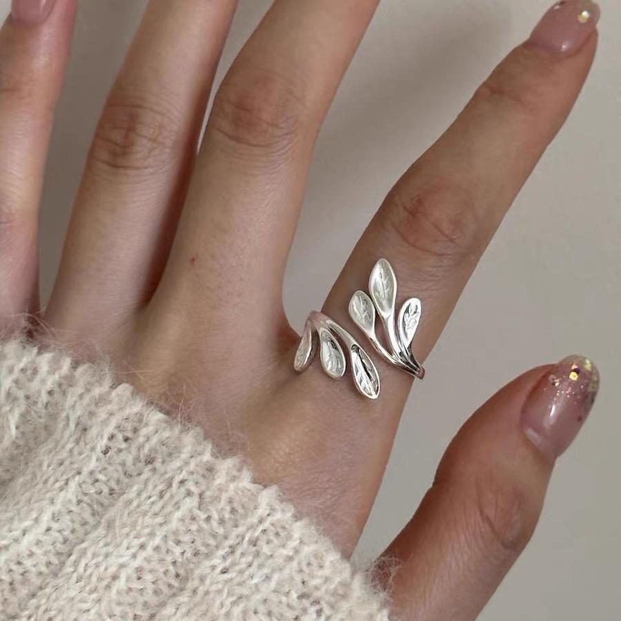Korean Version Plain Ring Irregular 925 Sterling Silver Versatile Ring Women's Niche Ins Style Design Non-fading Combination Ring