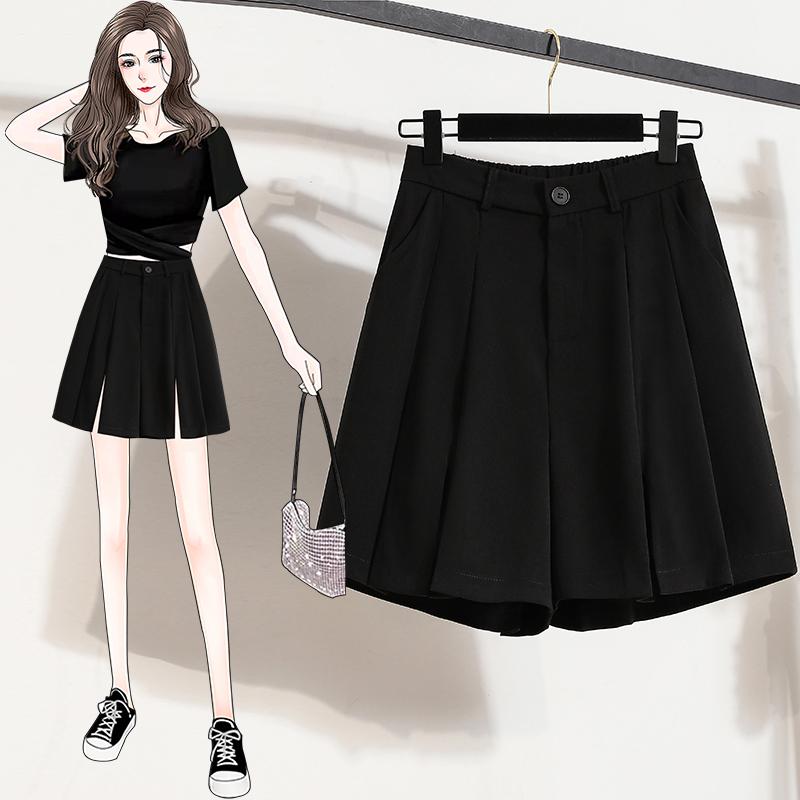 DIMANAF 2025 Шорты больших размеров Летние женские однотонные брюки с широкими штанинами Высокая талия Свободные повседневные короткие брюки Базовые Шаровары Новинка