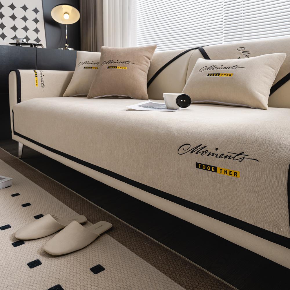 Luxury Sofa Cushion for Living Room Chenille Non-slip Sofas Towel Couch Cover Corner Sofa Towes Seat Pad Home Protection Covers