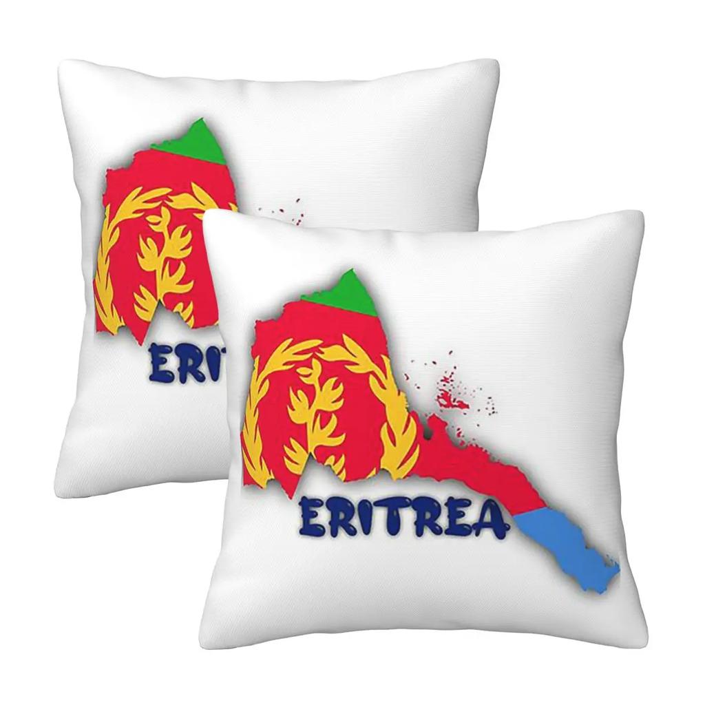 Flag Of Eritrea 2 Pcs Square Pillowcase Pillow Cover Cushion Zip Decorative Comfort Throw Pillow For Home Sofa