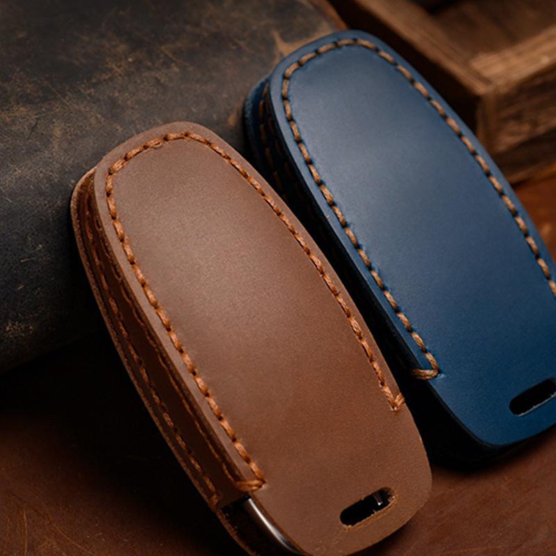 Кожаный чехол для автомобильного дистанционного ключа, чехол-брелок для A3 A4 B9 A6 A7 4K A8 E-tron Q5 Q8 C8 D5 SQ8, защитная сумка для ключей, аксессуары