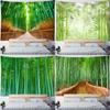 Психоделический богемный стиль ТВ фон домашний бамбуковый лес птица пейзажная живопись гобелен настенный