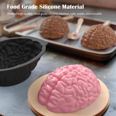 Силиконовая форма в форме мозга, пищевая форма, не содержащая BPA, термостойкая многоразовая 3D форма для торта «сделай сам», конфет, десерта