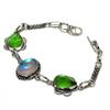 Mystic Rainbow Topaz Peridot Gemstone 925 Silver Plated Bracelet 6-8"