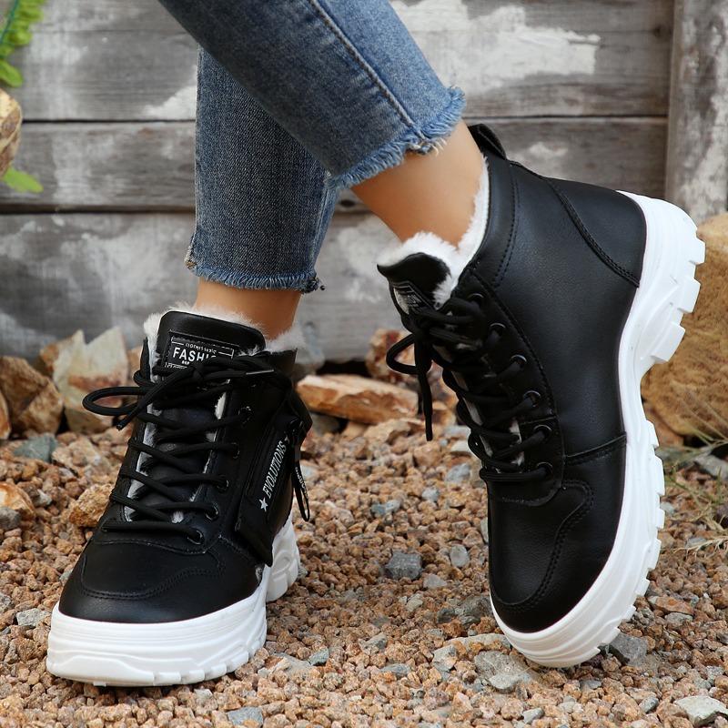 Новые женские зимние ботинки для снега, модные стильные высокие ботинки, повседневные женские водонепроницаемые теплые женские высокого качества, белые и черные