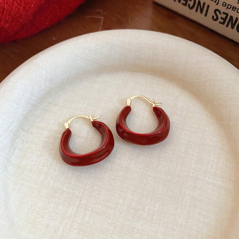 Серьги-капли геометрической формы Анкара из серебряной иглы – Ретро Высокая мода для женщин