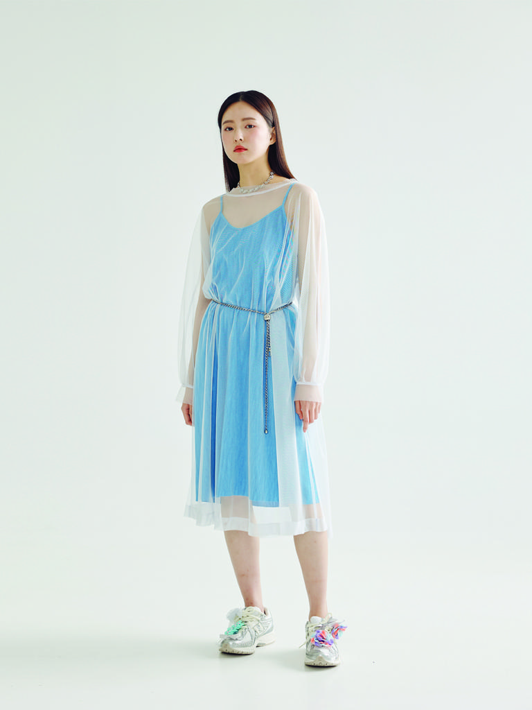 BOMNAL BOUTIQUE Прозрачное миди-платье _ Серый