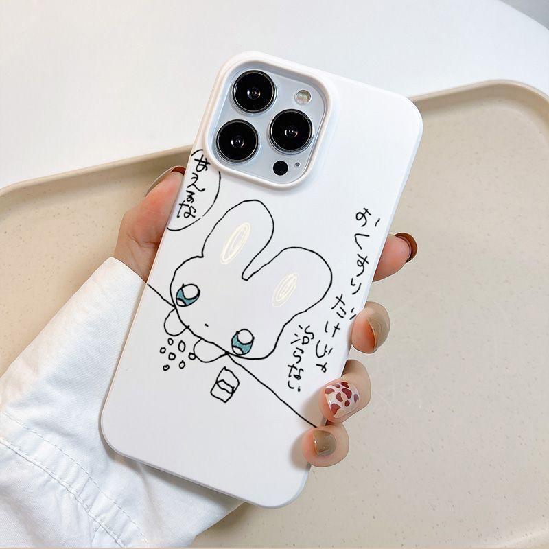 Защитный чехол для телефона с рисунком мультяшного кролика для iPhone 16 Pro Max 15 14 13 12 11 Pro Plus 16E, чехол с милыми животными, ударопрочный