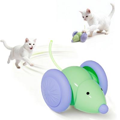 Интерактивная игрушка для кошек Мышь Умная самодвижущаяся мышь-игрушка с подсвечивающимся хвостом Автоматически катающаяся кошка