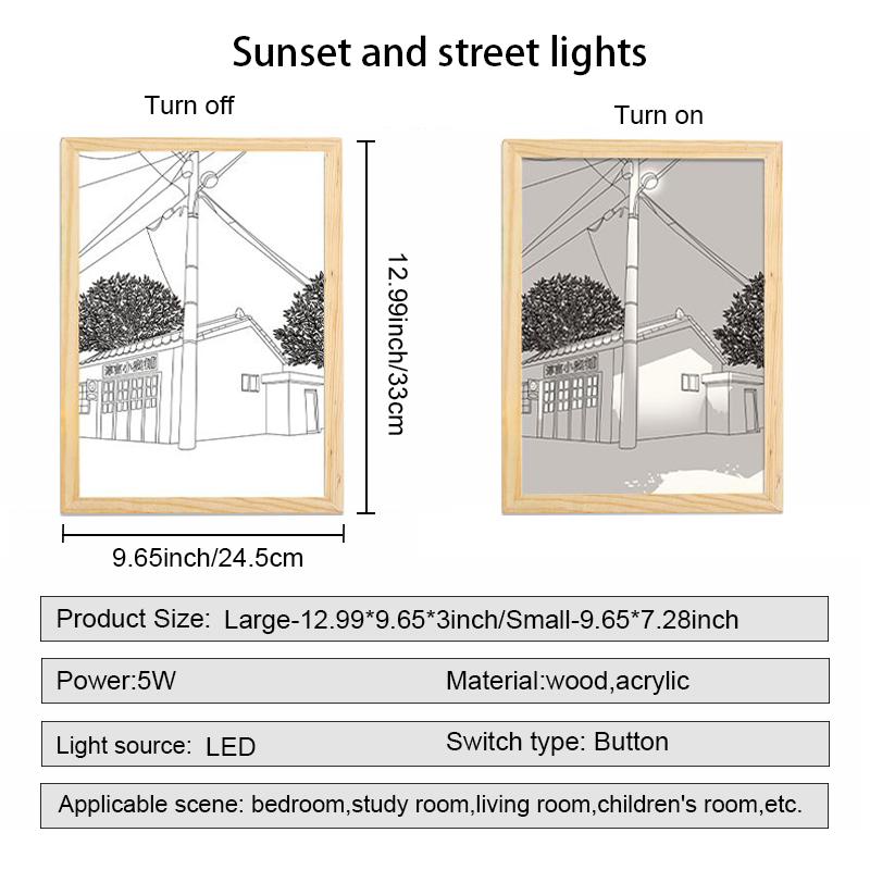 Современный эскиз в художественном стиле, освещение, картина 9,65*7,28 дюйма, трехцветная светодиодная декоративная картина, меняющая свет, подходит для коридора спальни