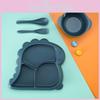 Cartoon Dinosaur Three Compartments Dinner Plate Spoon Fork Bowl Cutlery Set For Toddler Feeding And Meal Time Fun