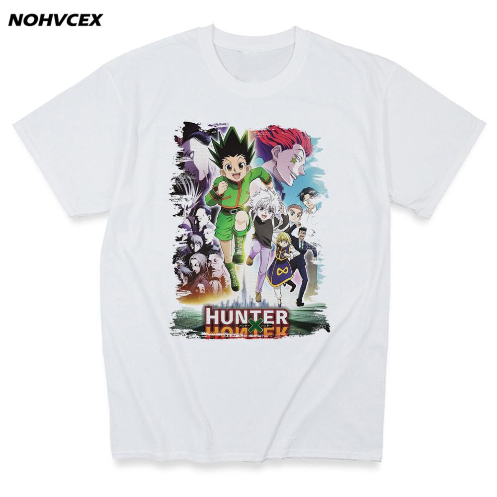 Hunter X Hunter Men Short Sleeve T Shirt Crew Neck Cotton Anime Manga Tee Clothes