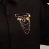 Multi-element yellow smiley face fringed pendant brooch accessories, punk temperament pendant