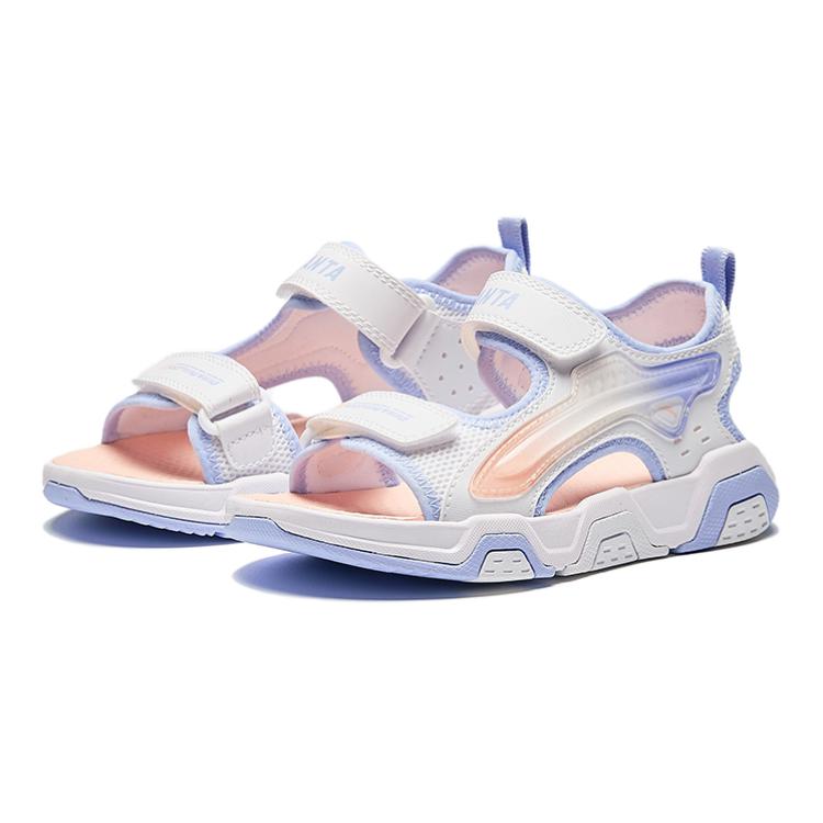 Anta Детские удобные простые универсальные нескользящие износостойкие дышащие сандалии Детские сандалии белые синие 322429971-2