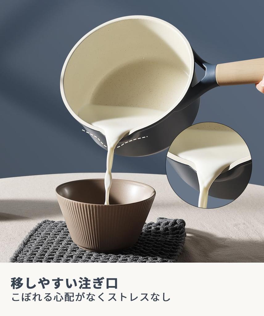 Кастрюля CAROTE 16 см с крышкой Совместима с газовыми плитами IH Не содержит ПФОС Кастрюля Мраморное покрытие и легко моется Отдельная кастрюля Жареная и вареная еда Одна