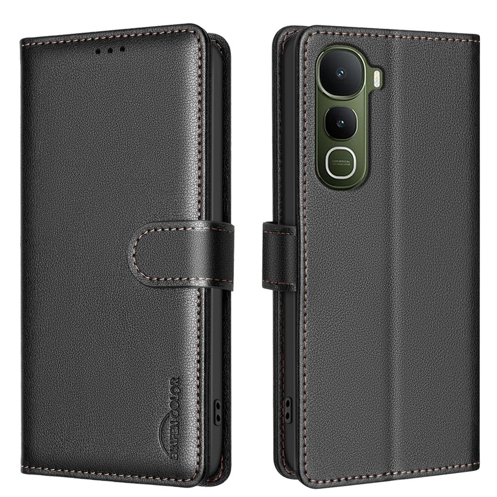 For Vivo Y400 5G Leather Case BINFEN COLOR BF32 Wallet RFID Blocking Phone Cover