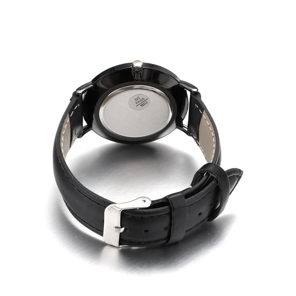 Gifts Fashion Business Simple Quartz Wrist Watch Men Watch 6.5mm Ultra Thin Genuine Leather Strap