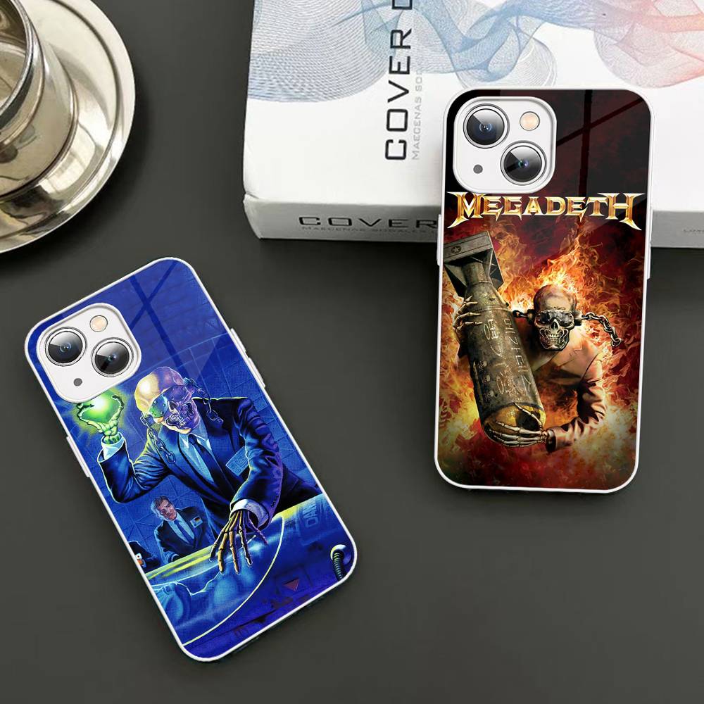 Rock Band Megadeths Tempered Glass For Iphone 14 13 12 11 Pro Mini XS MAX 14Plus X XS XR Fundas