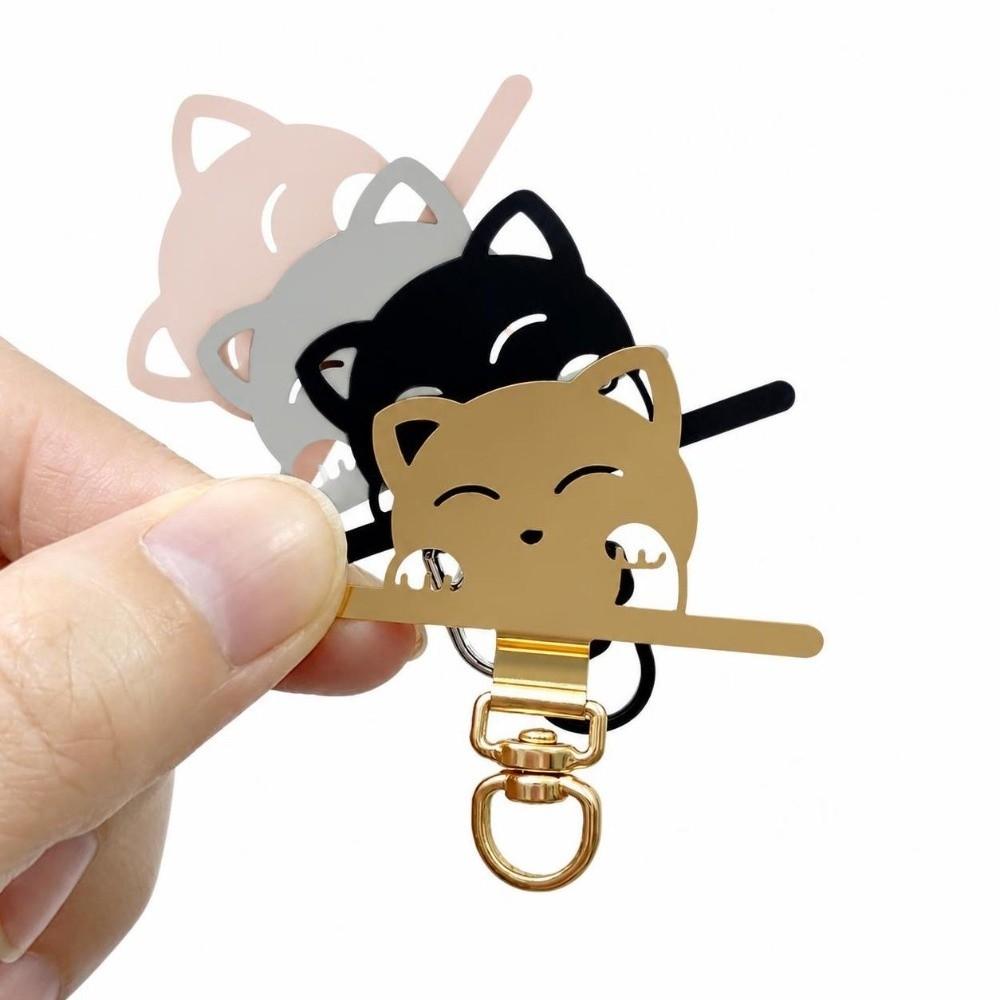 360 Rotatable Phone Lanyard Tab Stainless Steel Rotating Lucky Cat Tab Lanyard Attachment