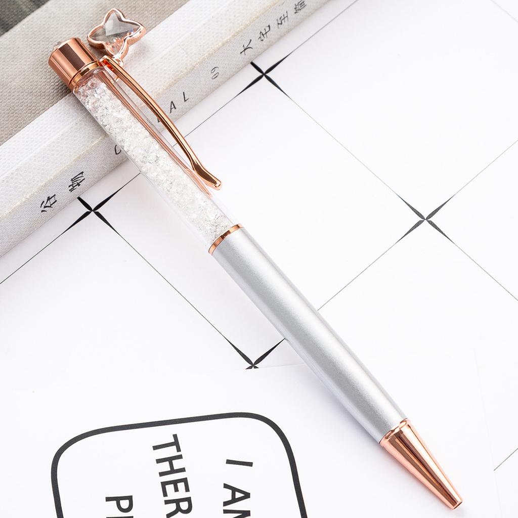1 шт., шариковая ручка, школьные принадлежности, канцелярские принадлежности, офисные металлические кристаллы, вращающийся люксовый бренд, высокое качество, медсестра, бриллиант, розовое золото, клевер