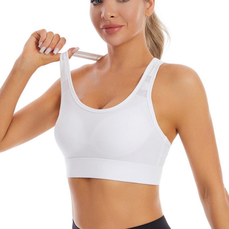 Слитный спортивный бюстгальтер с фиксированной чашкой, высокой степени поддержки, противоударный, собирающий, для женщин, тонкий, с красивой спинкой
