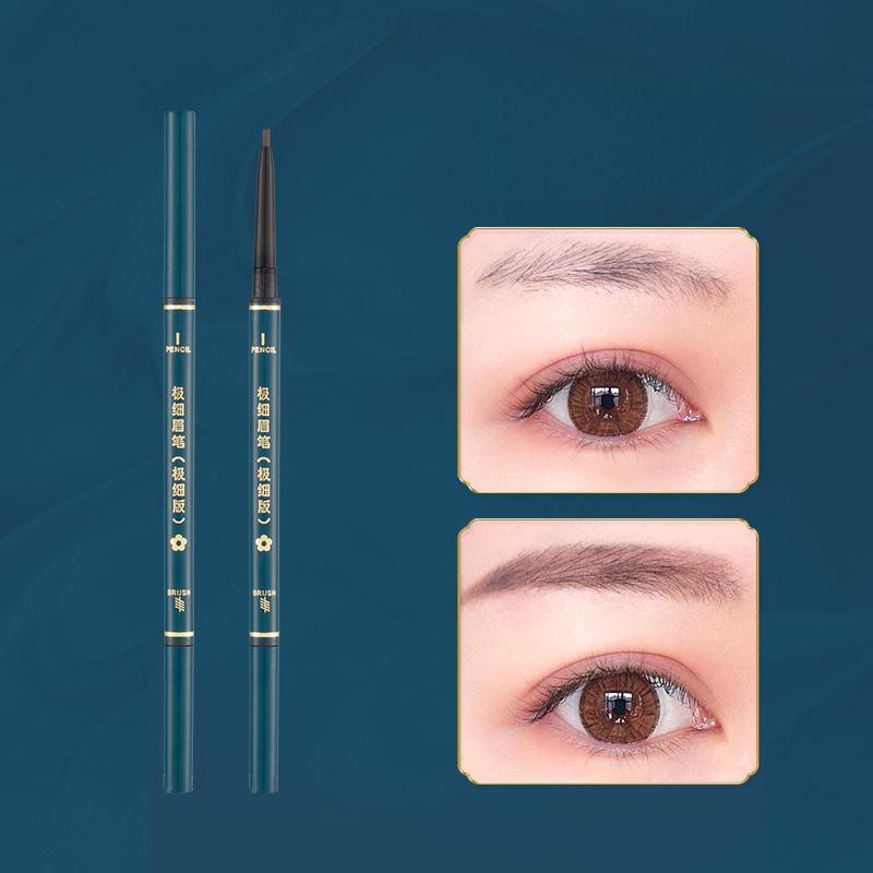 Double Head Eyebrow Pencil Small Triangle Natural Three-dimensional Silkworm Contorting Eyebrow Pencil Waterproof Permanent Makeup for Women