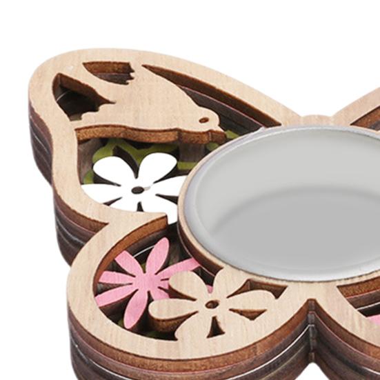 Подсвечник в виде бабочки, резьба по дереву, подставка для свечей в виде сердца, украшение для гостиной, ванной комнаты, центральный элемент стола