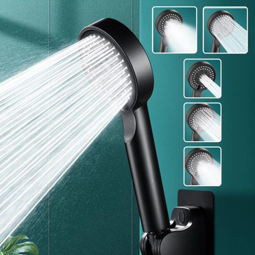 5 Modes Shower Head Adjustable High Pressure Water Saving ShowerHeads Water Massage Handheld Shower Head Hook Hose Fall Resistance Eco Shower