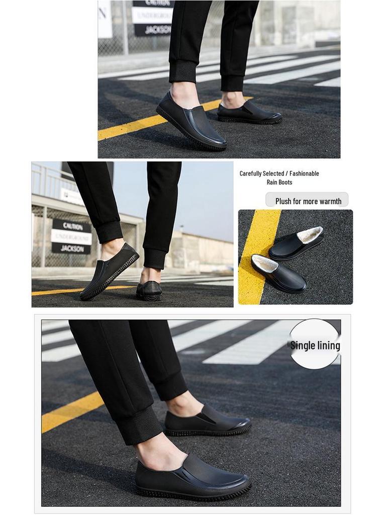 Мужские водонепроницаемые нескользящие короткие резиновые сапоги для рыбалки и использования на кухне