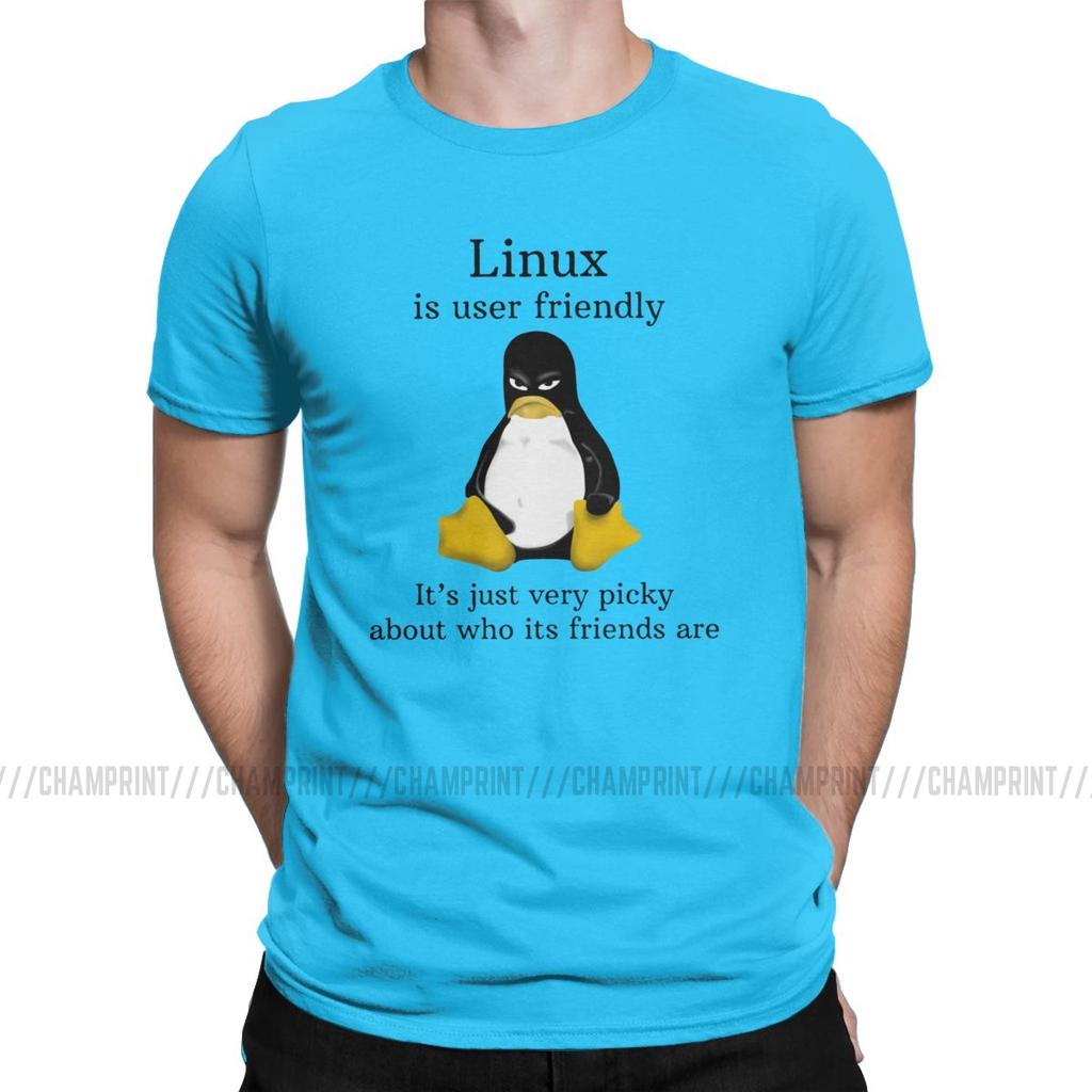 Linux удобен для пользователя футболки Мужчины Arch Linux Tux Программист Компьютерный разработчик Футболка Geek Nerd